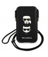 Karl Lagerfeld Saffiano Ikonik Karl&Choupette Head 6.7'' Bag - Black
