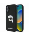 Karl Lagerfeld Silicone Karl Head Print MagSafe iPhone 16 Case - Black