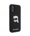 Karl Lagerfeld Silicone Karl Head Print MagSafe iPhone 16 Case - Black