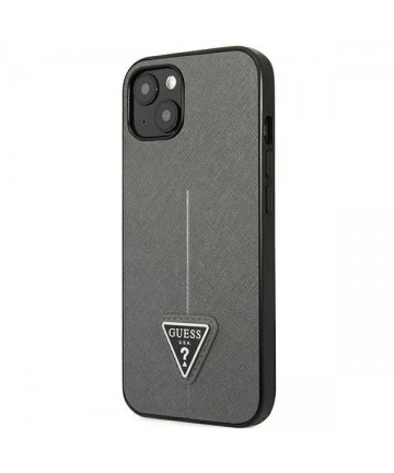 Guess SaffianoTriangle Logo case for iPhone 13 / 14 / 15 6.1" - silver