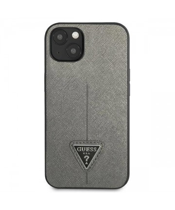 Guess SaffianoTriangle Logo case for iPhone 13 / 14 / 15 6.1" - silver