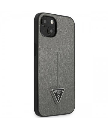Guess SaffianoTriangle Logo case for iPhone 13 / 14 / 15 6.1" - silver