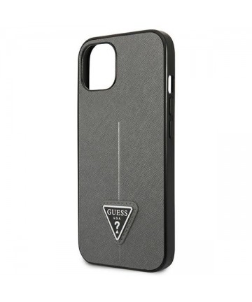 Guess SaffianoTriangle Logo case for iPhone 13 / 14 / 15 6.1" - silver