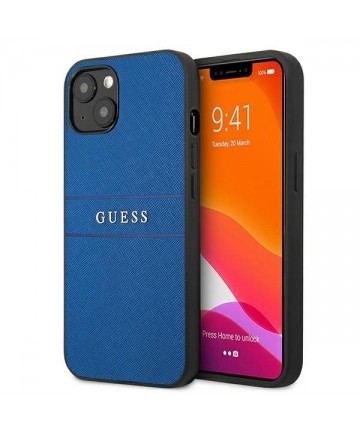 Guess Saffiano Strap Case for iPhone 13 mini 5.4" - Blue