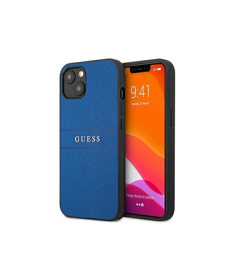 Guess Saffiano Strap Case for iPhone 13 mini 5.4" - Blue