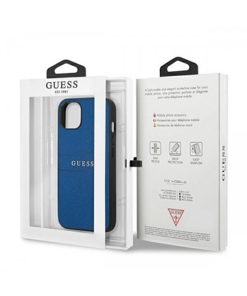 Guess Saffiano Strap Case for iPhone 13 mini 5.4" - Blue