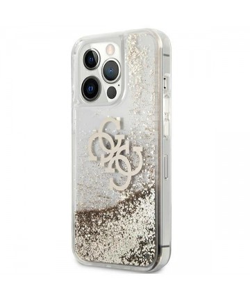 Guess 4G Big Liquid Glitter case for iPhone 13 Pro Max 6.7" - gold