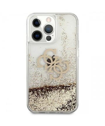 Guess 4G Big Liquid Glitter case for iPhone 13 Pro Max 6.7" - gold