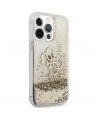 Guess 4G Big Liquid Glitter case for iPhone 13 Pro Max 6.7" - gold