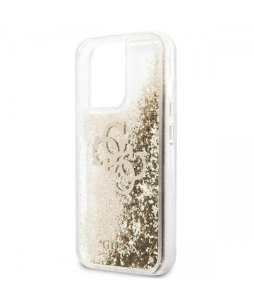 Guess 4G Big Liquid Glitter case for iPhone 13 Pro Max 6.7" - gold