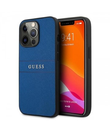 Guess Saffiano Strap Case for iPhone 13 Pro Max 6.7" - Blue