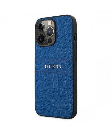 Guess Saffiano Strap Case for iPhone 13 Pro Max 6.7" - Blue