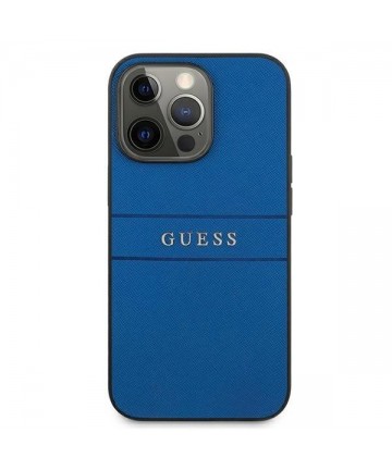 Guess Saffiano Strap Case for iPhone 13 Pro Max 6.7" - Blue