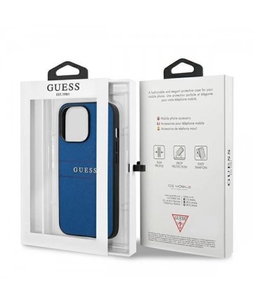 Guess Saffiano Strap Case for iPhone 13 Pro Max 6.7" - Blue