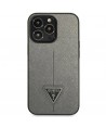 Guess Saffiano Triangle Logo case for iPhone 13 Pro Max 6.7" - silver