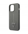 Guess Saffiano Triangle Logo case for iPhone 13 Pro Max 6.7" - silver