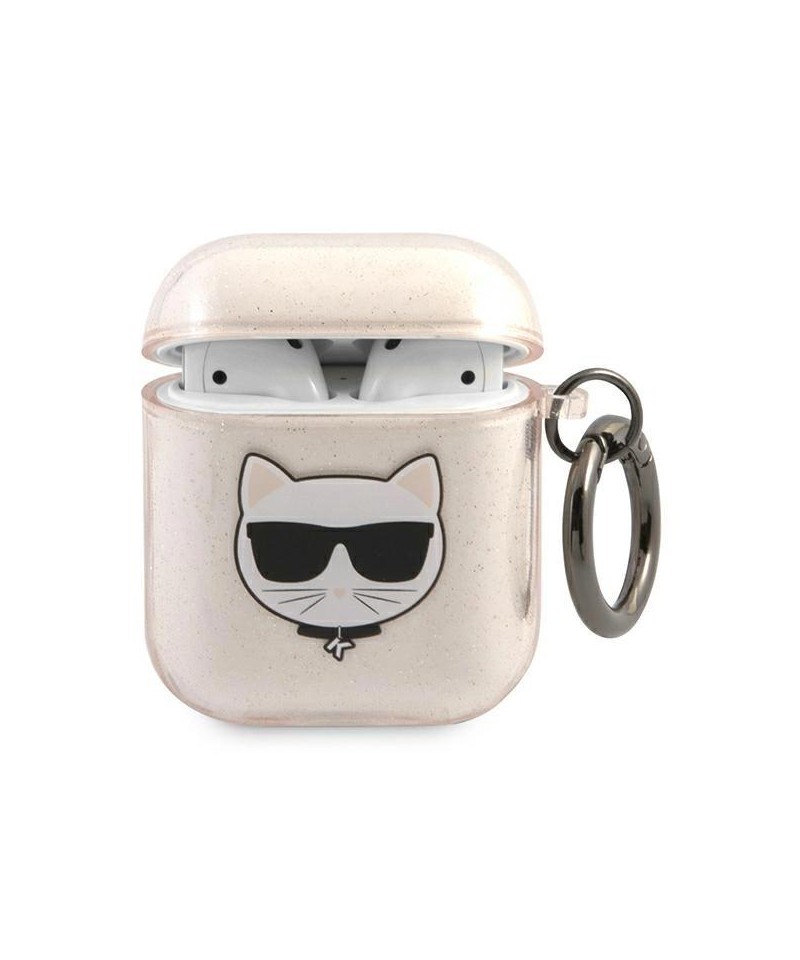 Karl Lagerfeld Glitter Choupette Case for AirPods 1 / 2 - Gold