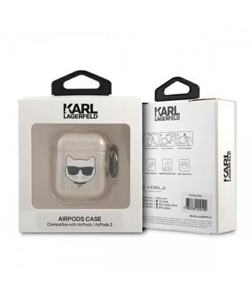 Karl Lagerfeld Glitter Choupette Case for AirPods 1 / 2 - Gold
