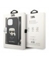Karl Lagerfeld Leather Monogram Patch and Cord Iconik Case for iPhone 13 Pro / 13 - Black
