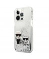 Karl Lagerfeld Liquid Glitter Karl&Choupette case for iPhone 13 Pro / 13 6.1" - silver