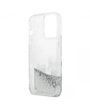 Karl Lagerfeld Liquid Glitter Karl&Choupette case for iPhone 13 Pro / 13 6.1" - silver