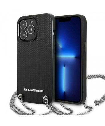 Karl Lagerfeld Monogram Plaque Case for iPhone 13 Pro / 13 6.1" - Blackx