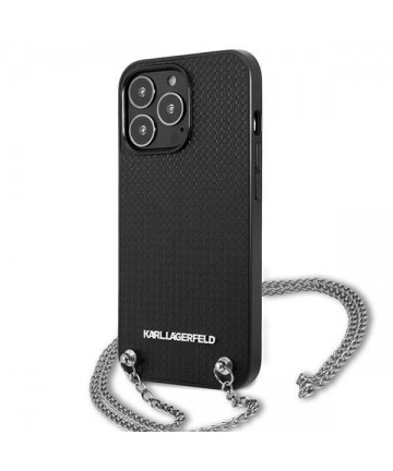 Karl Lagerfeld Monogram Plaque Case for iPhone 13 Pro / 13 6.1" - Blackx