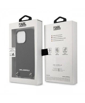 Karl Lagerfeld Monogram Plaque Case for iPhone 13 Pro / 13 6.1" - Blackx