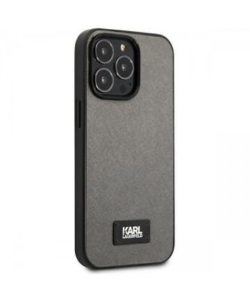 Karl Lagerfeld Saffiano Plaque case for iPhone 13 Pro / 13 6.1" - silver