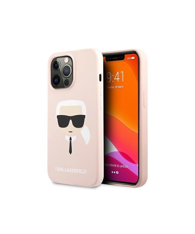 Karl Lagerfeld Silicone Karl`s Head Case for iPhone 13 Pro / 13 6.1" - Light Pink