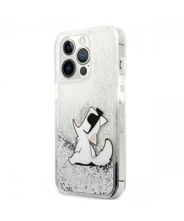 Karl Lagerfeld Liquid Glitter Choupette Fun case for iPhone 13 Pro Max 6.7" - silver