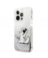 Karl Lagerfeld Liquid Glitter Choupette Fun case for iPhone 13 Pro Max 6.7" - silver