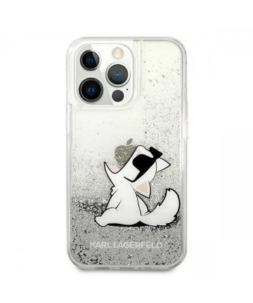 Karl Lagerfeld Liquid Glitter Choupette Fun case for iPhone 13 Pro Max 6.7" - silver
