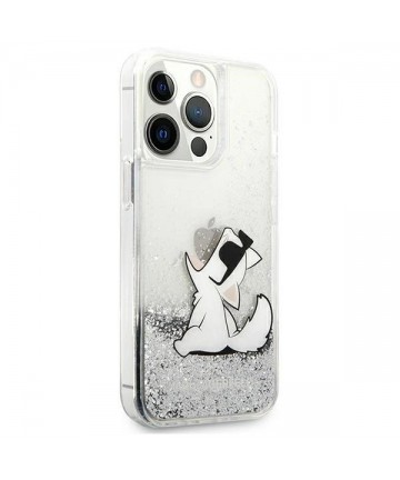 Karl Lagerfeld Liquid Glitter Choupette Fun case for iPhone 13 Pro Max 6.7" - silver