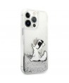 Karl Lagerfeld Liquid Glitter Choupette Fun case for iPhone 13 Pro Max 6.7" - silver
