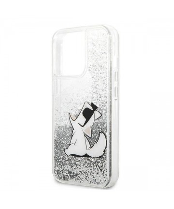 Karl Lagerfeld Liquid Glitter Choupette Fun case for iPhone 13 Pro Max 6.7" - silver