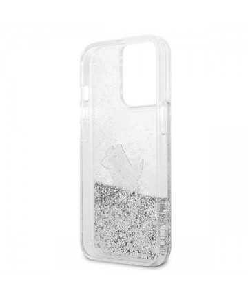 Karl Lagerfeld Liquid Glitter Choupette Fun case for iPhone 13 Pro Max 6.7" - silver
