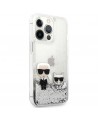 Karl Lagerfeld Liquid Glitter Karl&Choupette case for iPhone 13 Pro Max 6.7" - silver
