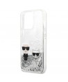Karl Lagerfeld Liquid Glitter Karl&Choupette case for iPhone 13 Pro Max 6.7" - silver