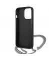 Karl Lagerfeld Leather Textured and Chain Case for iPhone 13 Pro Max 6.7" - Black