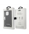 Karl Lagerfeld Leather Textured and Chain Case for iPhone 13 Pro Max 6.7" - Black