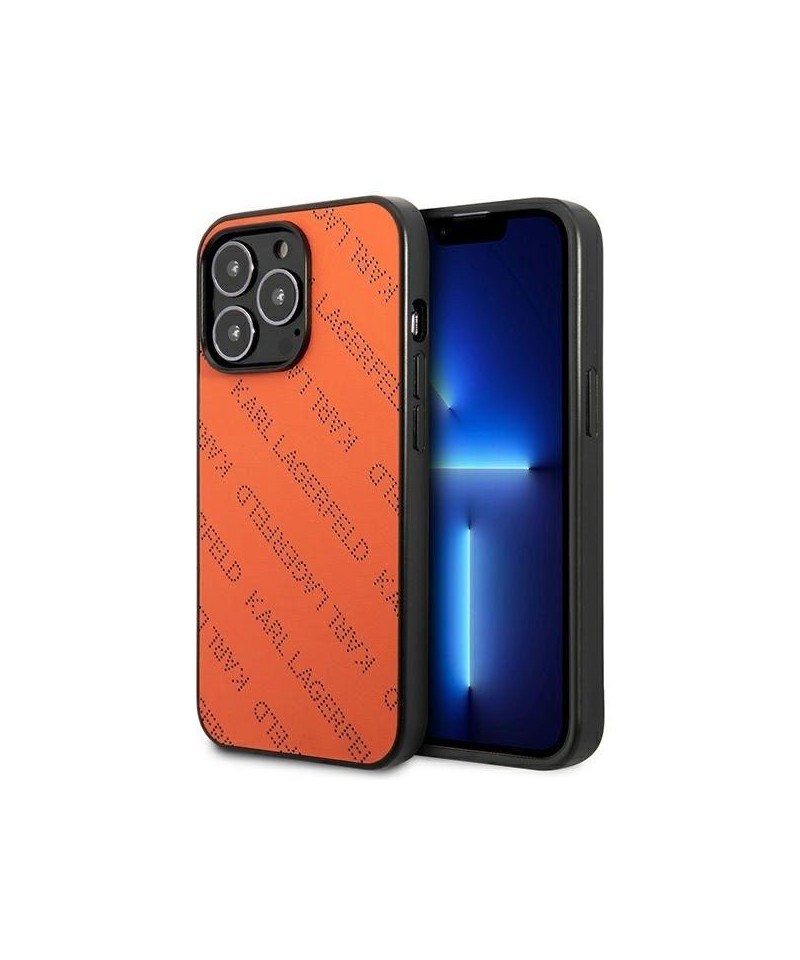 Karl Lagerfeld Perforated Allover iPhone 13 Pro Max 6.7" Case - Orange
