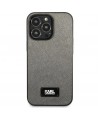 Karl Lagerfeld Saffiano Plaque Case for iPhone 13 Pro Max 6.7" - Silver