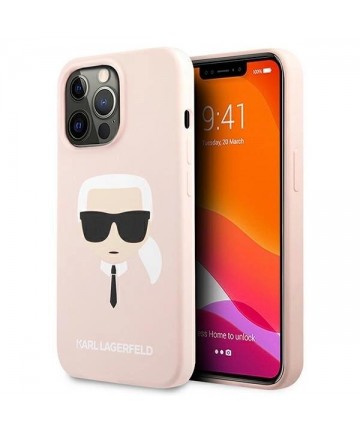 Karl Lagerfeld Silicone Karl`s Head Case for iPhone 13 Pro Max 6.7" - Light Pink
