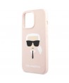 Karl Lagerfeld Silicone Karl`s Head Case for iPhone 13 Pro Max 6.7" - Light Pink