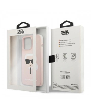 Karl Lagerfeld Silicone Karl`s Head Case for iPhone 13 Pro Max 6.7" - Light Pink