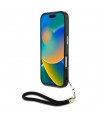 Guess HC IML Leopard Triangle Cord Strap MagSafe iPhone 16 Case - Brown