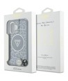 Guess HC IML Leopard Triangle Cord Strap MagSafe case for iPhone 16 - black