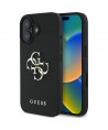 Guess Grained Big 4G Logo Small Classic Logo case for iPhone 16 - black