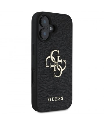 Guess Grained Big 4G Logo Small Classic Logo case for iPhone 16 - black